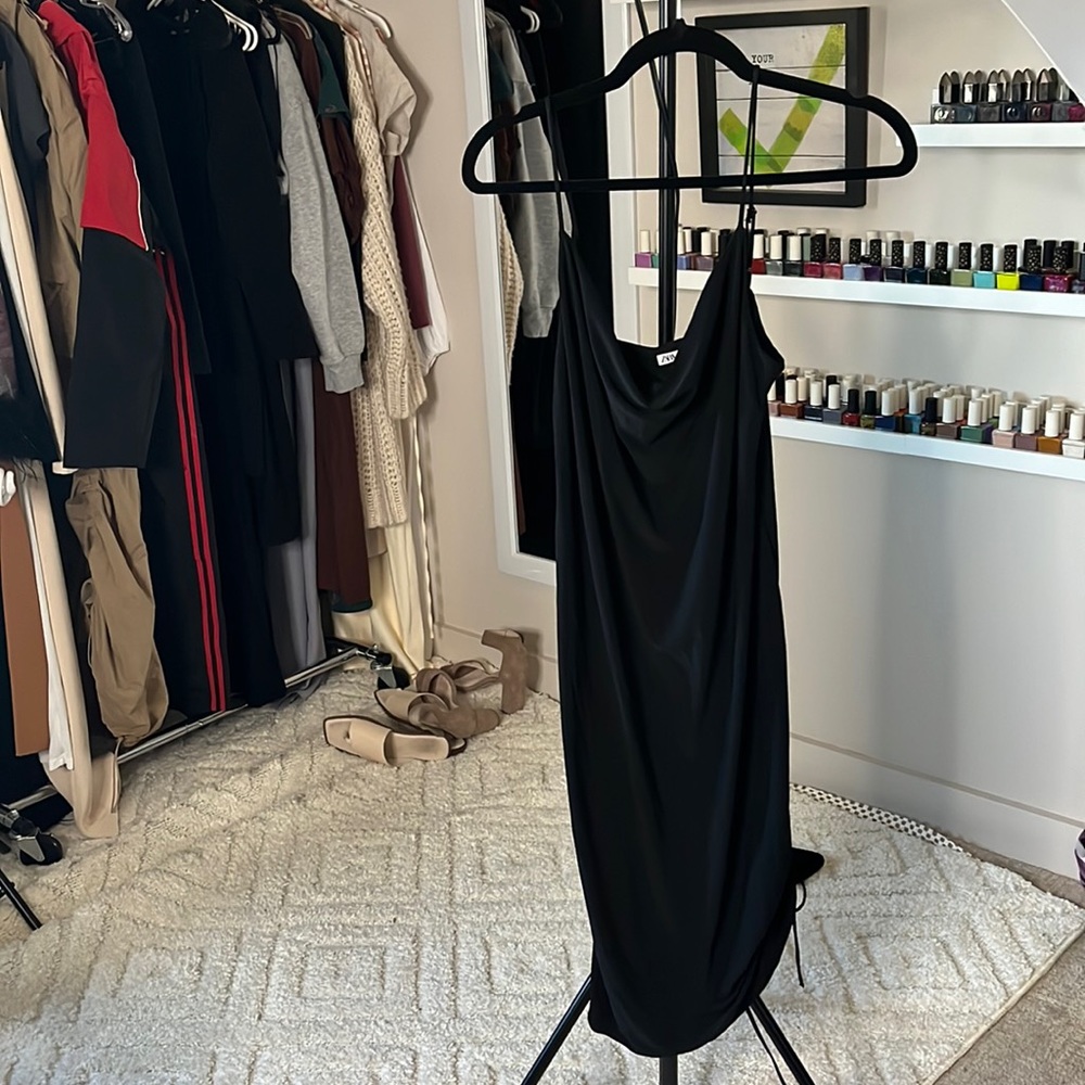 Black midi dress